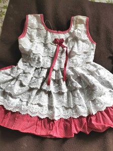 Cute White & Red frock set