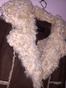 Brown Faux Fur Trim Coat🦫🪹🥀