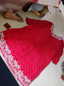Red Embroidered Kurta Set