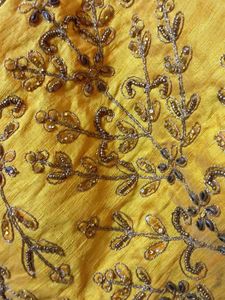 Embroidered Yellow Blouse And Lehenga
