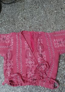 Women 2 Piece Dress Pink Colour