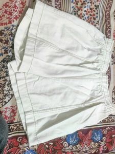 Aline Denim Cream Color Shorts