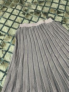 Striped Pleated Skirt