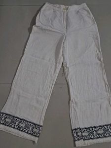 Embroidered Wide Leg Pants