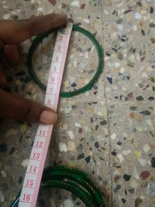 Green Velvet Glass Bangles