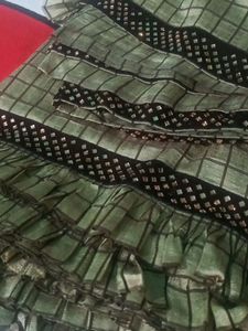 Frill Saree With Stiched Blouse 34bust