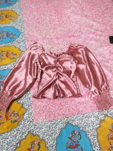 Pink Satin Blouse