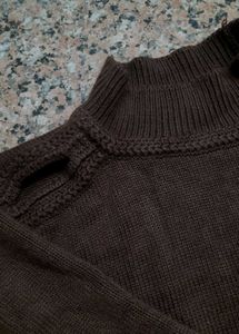 Shoulder Cut Sweater (Brown)