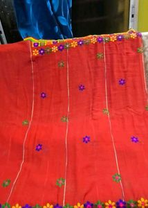 Resham Guti Mirror Work Cotton Saree