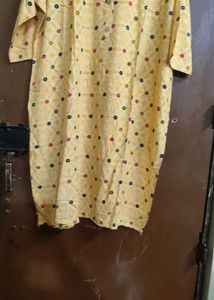 Yellow Printed Kurta