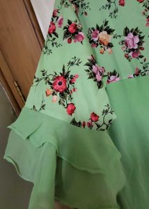 Floral Green Dress Beautiful Design And Fabric