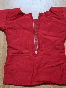 Kerala, Onam Top, Red Peacock Embroidered To