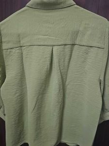 Olive Green Button-Down Shirt