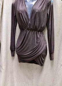 I. Gray Long Sleeve Mini Dress