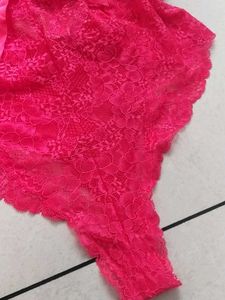 Hot Pink Lace Teddy