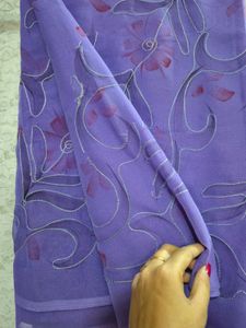 Elegant Purple Floral Saree