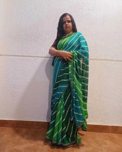 Green Striped Saree
