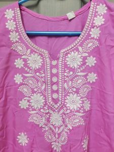 Chikankari Cotton Kurthi