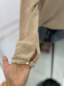 Tan Long Sleeve Blouse