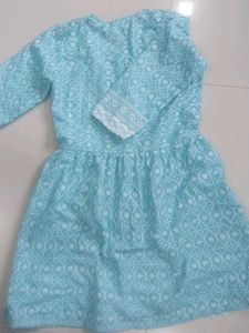 Charming Blue Embroidered Dress