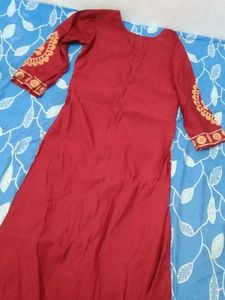 Elegant Red Long Kurti