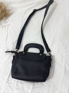 Black Leather Sling Bag