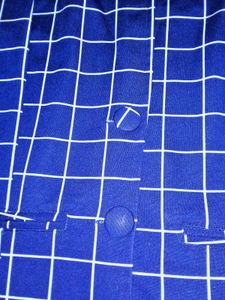 Chic Blue Grid Blazer