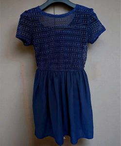 Blue Lace Detail Dress