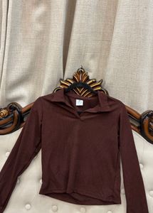 Brown Long Sleeve Top