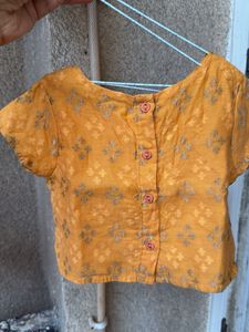 Yellow Embroidered Blouse
