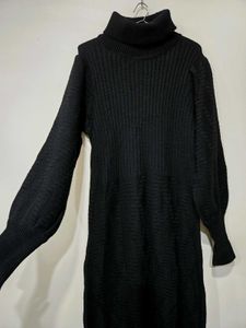 Black Turtleneck Knit Dress