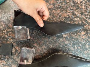 new zara satin marble heels ( cracking need repair