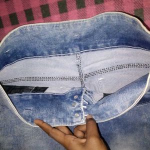 High-Waisted Button Jeans