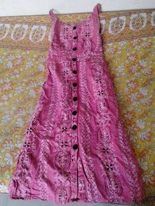 Pink Embroidered Dress