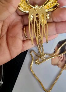 Gold Hair Jewelry with Rhinestone