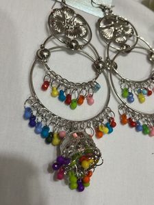 Long Oxidised Jhumkas Multicolour