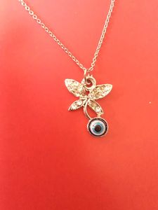 Butterfly &amp; Evil Eye Gold Necklace