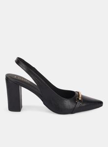 Black Slingback Block Heels