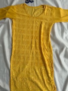 Yellow Paisley Embroidered Tunic
