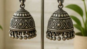 Oxidized Jhumka Earrings