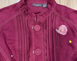 Apt. 9 Burgundy Button-Up Jacket - Size S