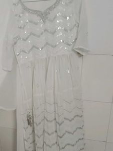 White Anarkali Suit Set
