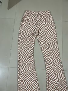 Retro Checkered Flare Pants