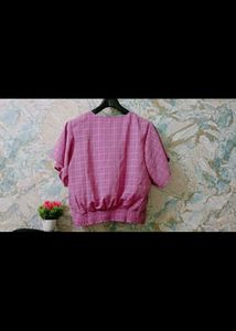 Pink Checkered Top