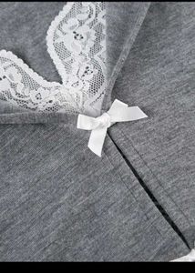 Gray Long Sleeve Top with Bow