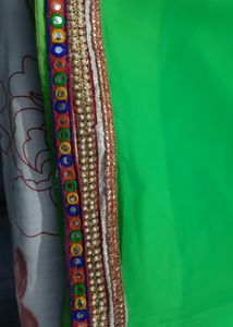 Fluorescent Green Saree
