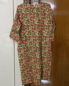 Varanga Pure Cotton Bell Sleeves Kurta For Women