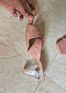 Blush Pink Block Heels | UK 7 (EU 40) |