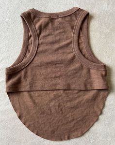 Brown Ribbed Tank Top