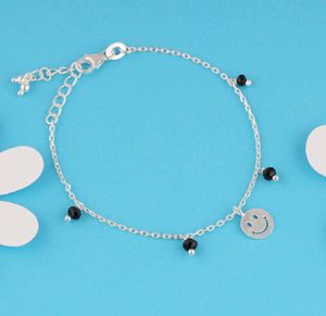 GIVA 925 Real Silver Kid Smily Charm Anklet